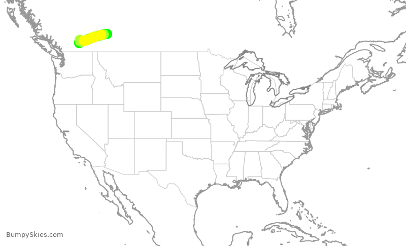 Turbulence forecast map for WJA187, YYC to YLW