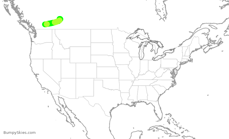 Turbulence forecast map for WJA188, YLW to YYC