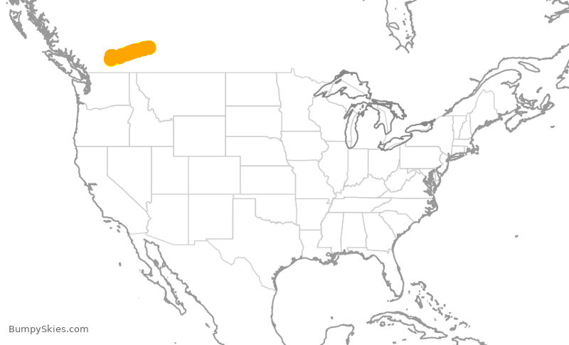 Turbulence forecast map for WJA191, YYC to YLW