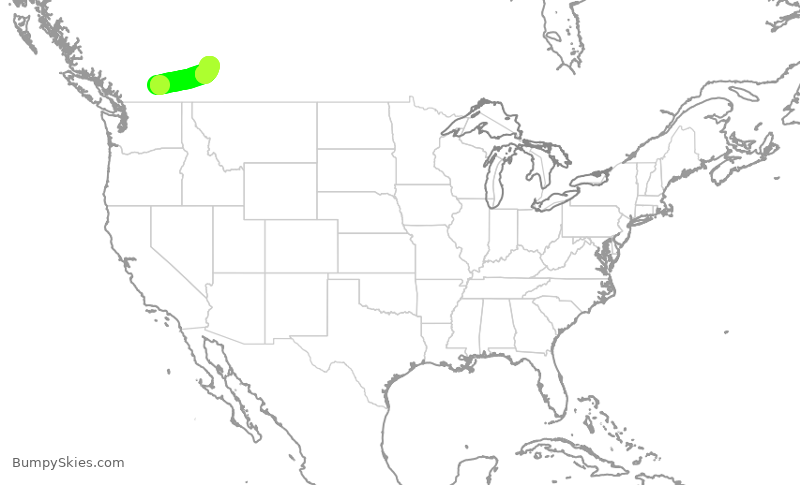 Turbulence forecast map for WJA204, YLW to YYC