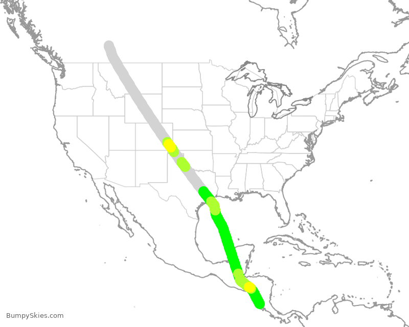 Turbulence forecast map for WJA2262, YYC to RLB