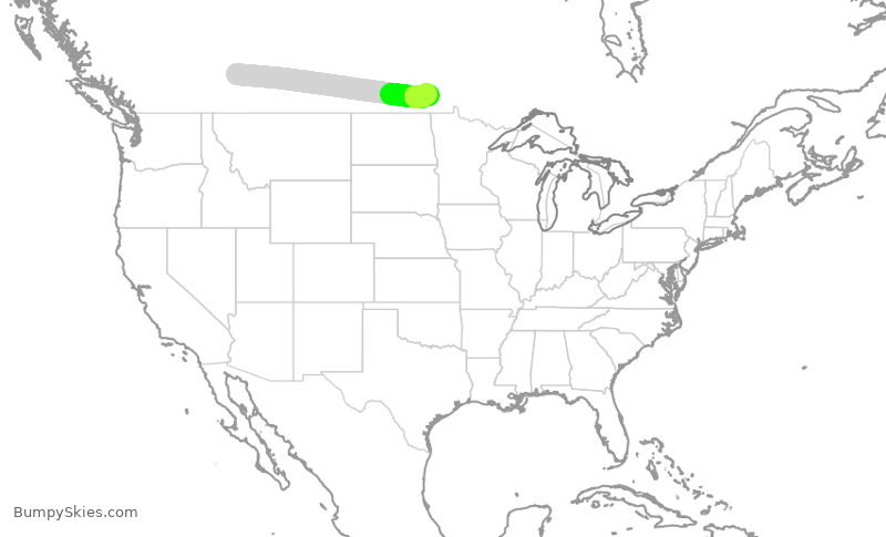 Turbulence forecast map for WJA226, YYC to YWG