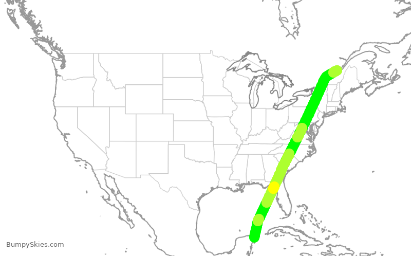 Turbulence forecast map for WJA2633, MUN to YQB