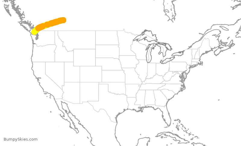 Turbulence forecast map for WJA271, YYC to YYJ