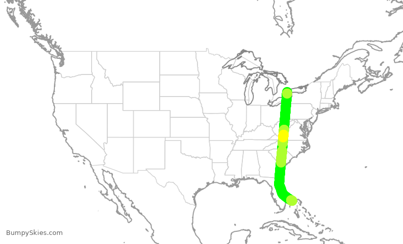 Turbulence forecast map for WJA2752, YYZ to FPO
