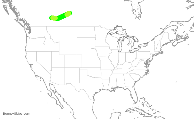 Turbulence forecast map for WJA352, YYC to YXE