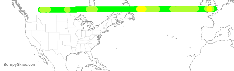 Turbulence forecast map for WJA4101, GLL to YYC