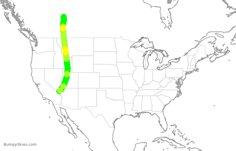 Turbulence forecast map for WJA4175, LAS to YEG