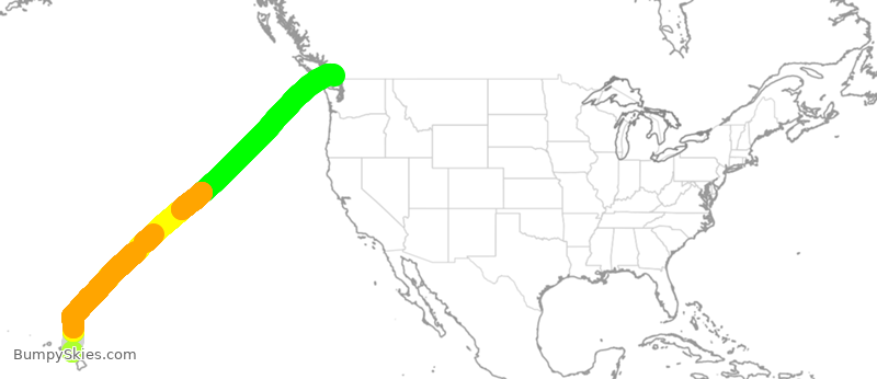 Turbulence forecast map for WJA4180, HOG to YVR