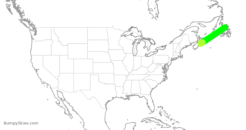 Turbulence forecast map for WJA4200, YHZ to YQX
