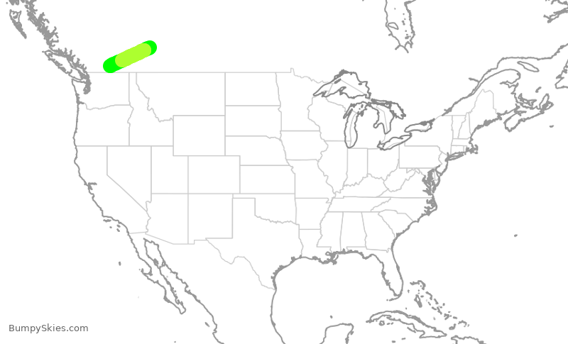 Turbulence forecast map for WJA4261, YYC to YYF