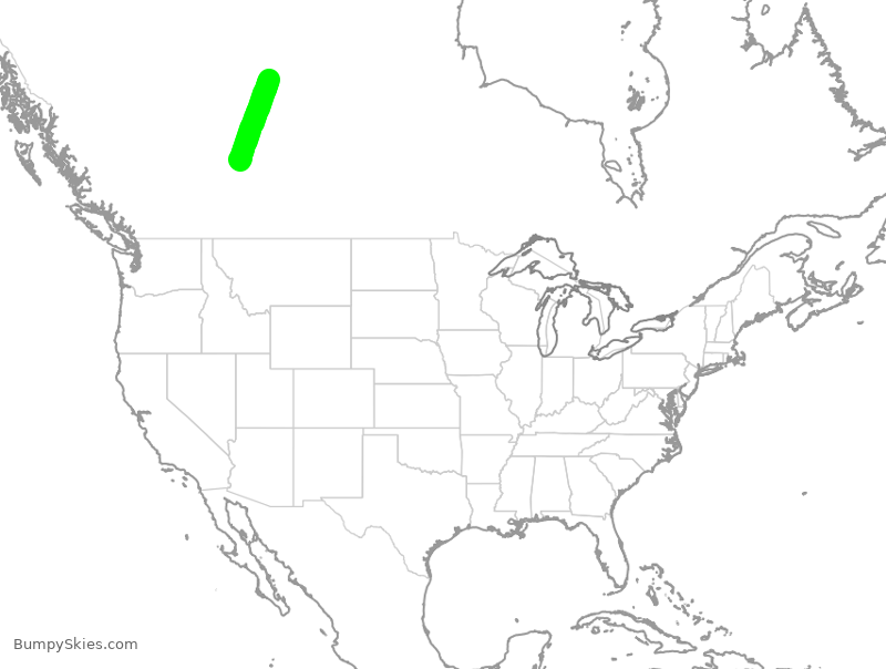 Turbulence forecast map for WJA4351, CYFI to YEG