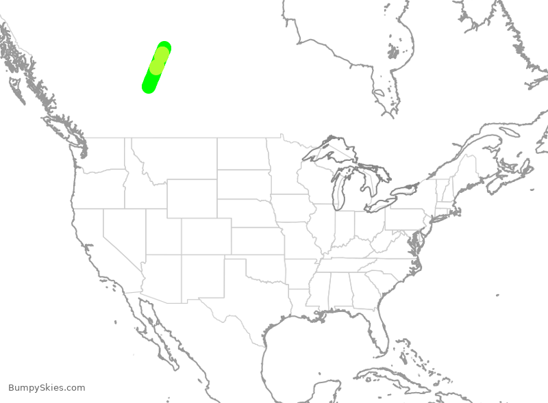 Turbulence forecast map for WJA4352, YMM to YEG