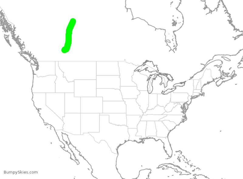 Turbulence forecast map for WJA4371, YMM to YYC