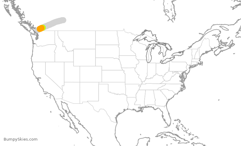 Turbulence forecast map for WJA473, YYC to YXX