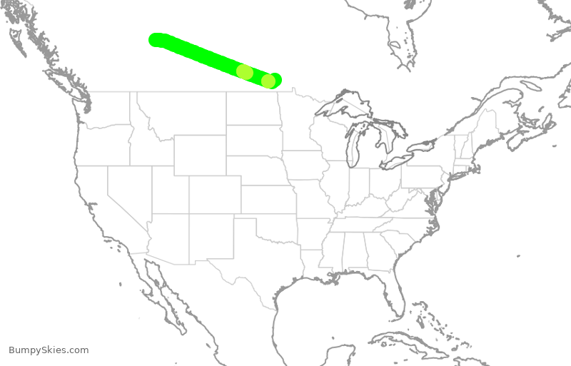 Turbulence forecast map for WJA482, YEG to YWG