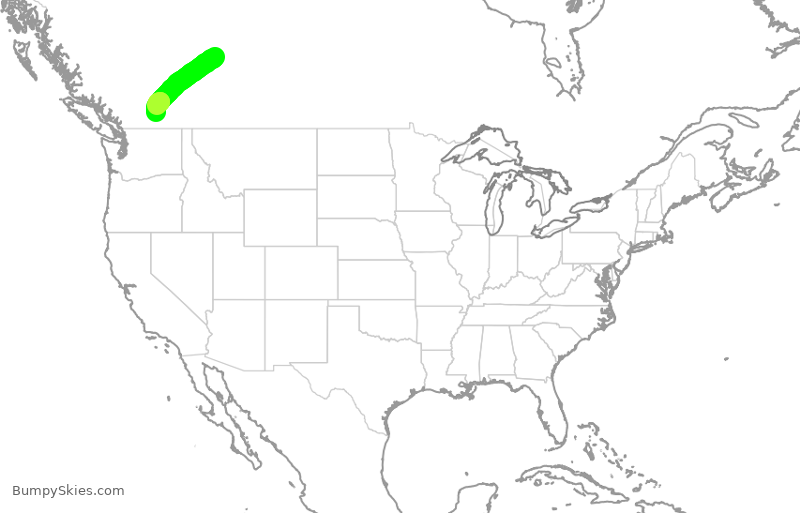 Turbulence forecast map for WJA525, YEG to YLW