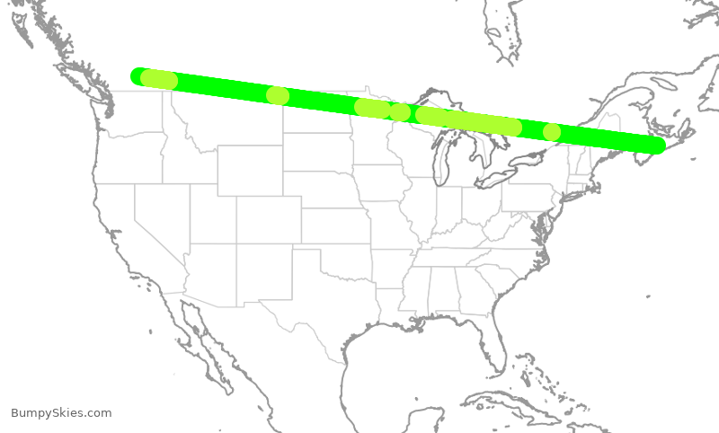 Turbulence forecast map for WJA8901, YHZ to YLW