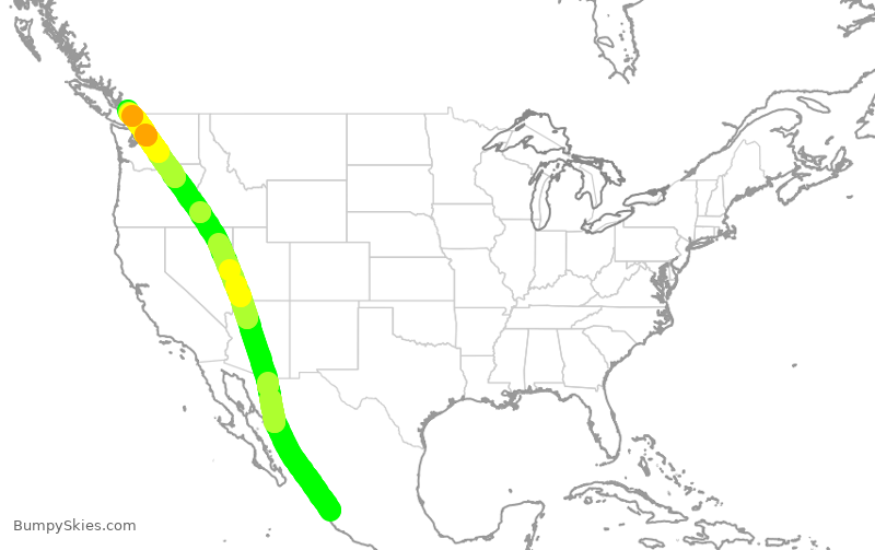 Turbulence forecast map for WJA8937, MPR to YVR