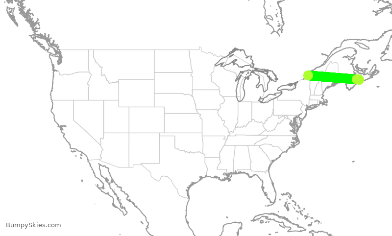 Turbulence forecast map for WJA8938, YUL to YHZ