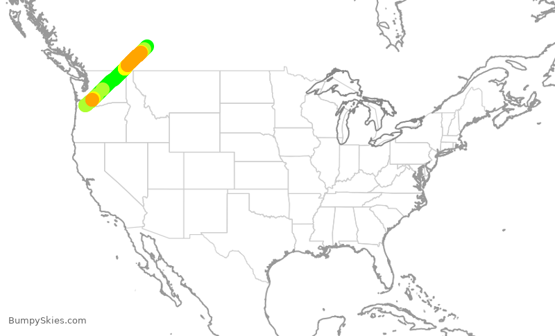 Turbulence forecast map for WJA8956, PDX to YYC