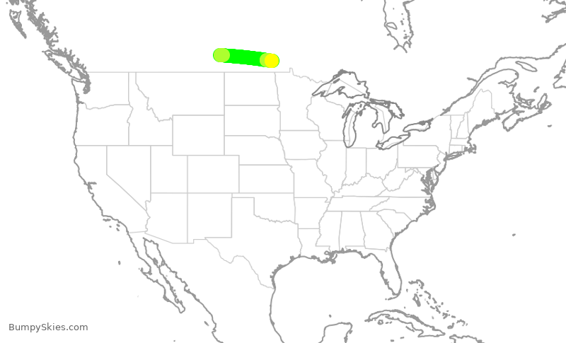 Turbulence forecast map for WJA8958, YQR to YWG