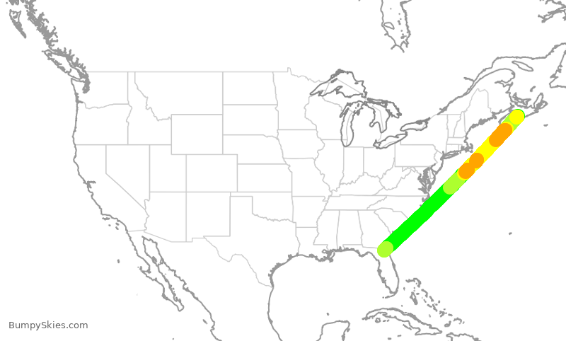 Turbulence forecast map for WJA8980, YHZ to VQQ