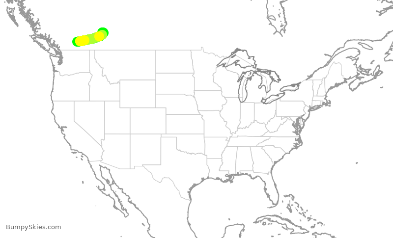 Turbulence forecast map for WJA8991, YLW to YYC