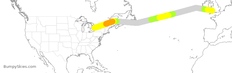 Turbulence forecast map for WJA92, YYZ to CWL
