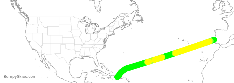 Turbulence forecast map for WPT3153, PPT to DPC