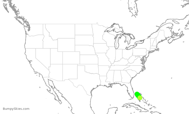 Turbulence forecast map for WST706, NAS to FPO