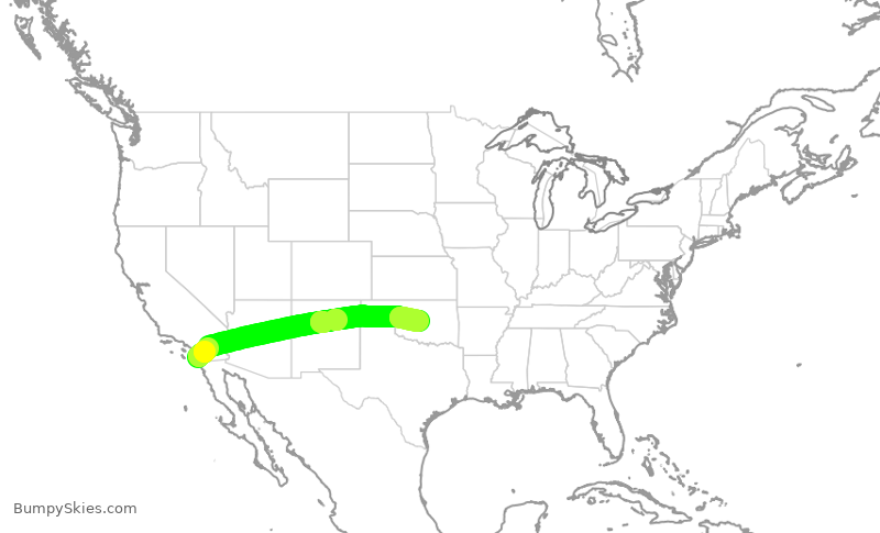 Turbulence forecast map for WUP214, SAN to OKC