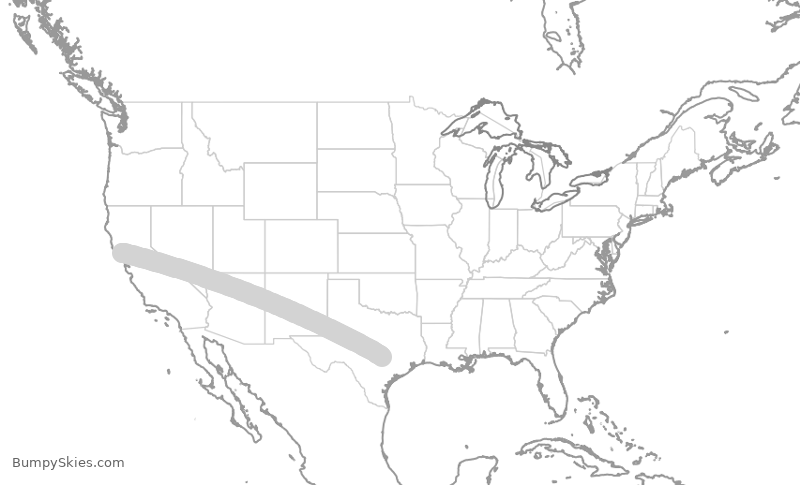 Turbulence forecast map for WUP214, STS to AUS