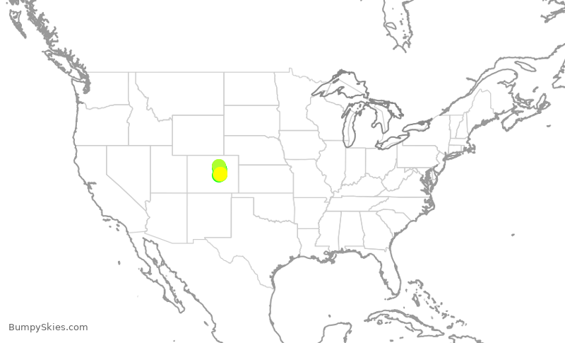 Turbulence forecast map for WUP650, DEN to COS