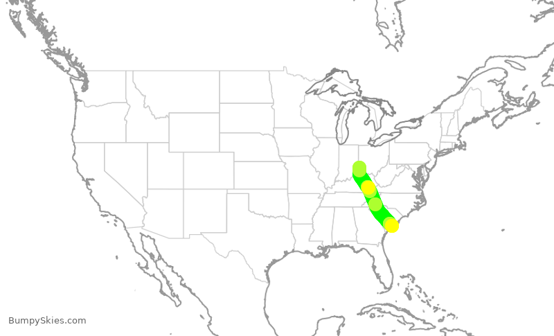Turbulence forecast map for WUP655, HAO to KJZI