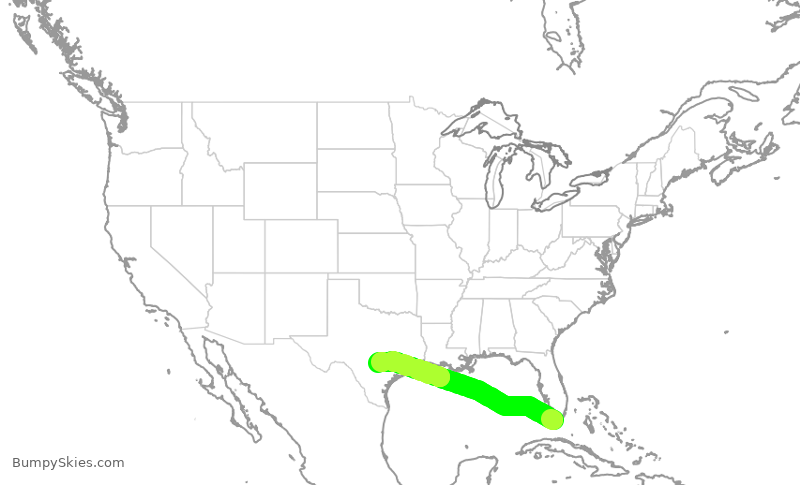 Turbulence forecast map for WUP668, MTH to KBAZ