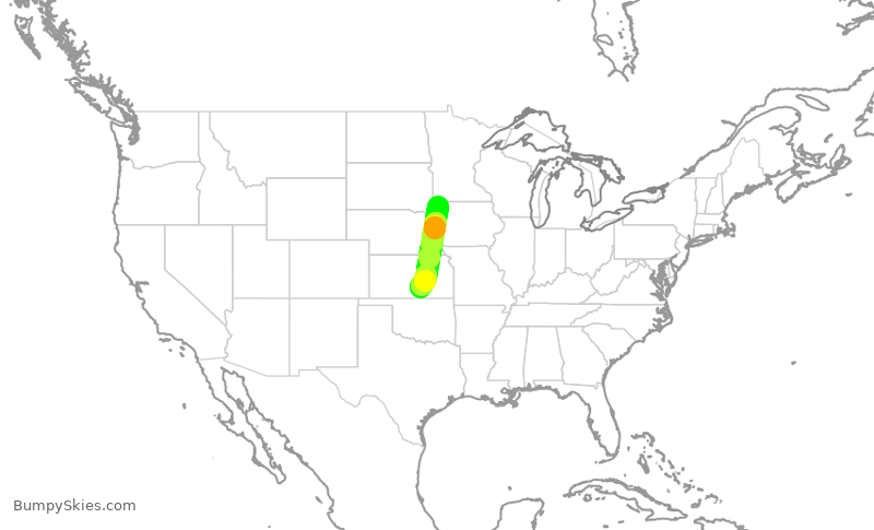 Turbulence forecast map for WUP668, SHL to ICT