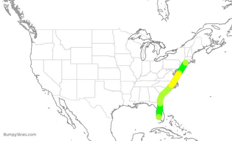 Turbulence forecast map for WUP669, APF to HVN
