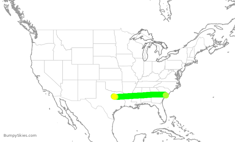 Turbulence forecast map for WUP670, KJZI to KFWS