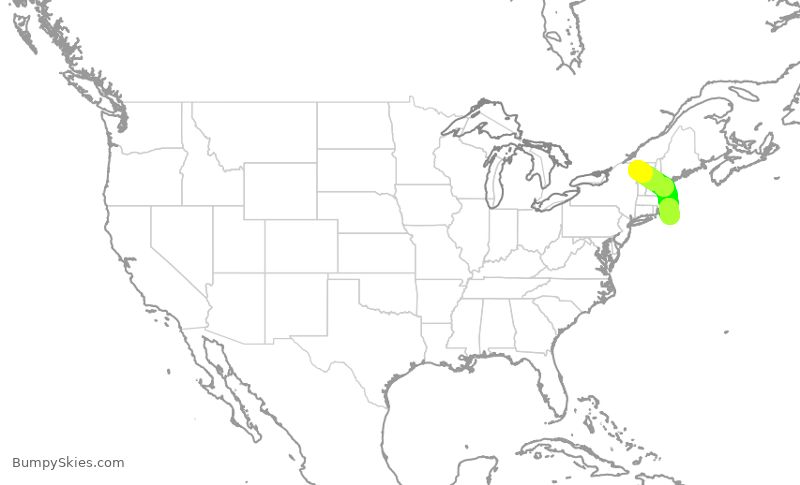 Turbulence forecast map for WUP684, BTV to ACK