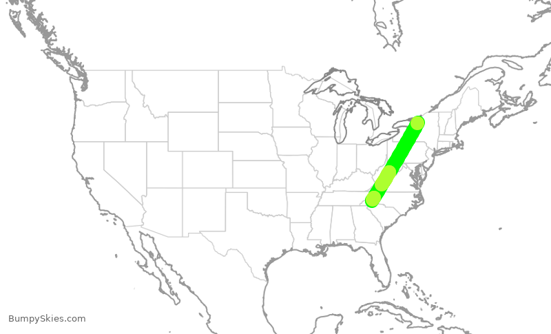 Turbulence forecast map for WUP685, ART to AVL
