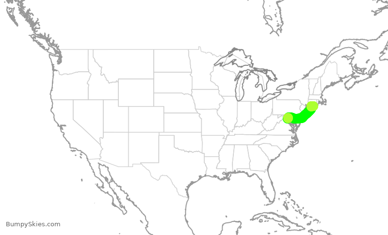 Turbulence forecast map for WUP688, IAD to KJPX