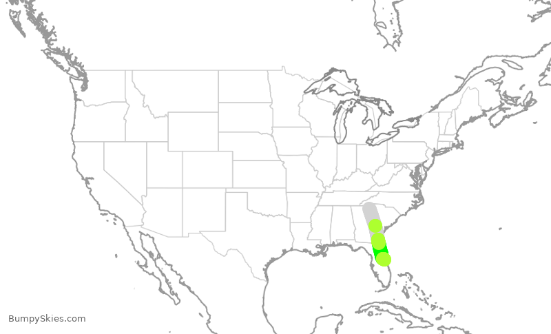 Turbulence forecast map for WUP689, CEU to TIX