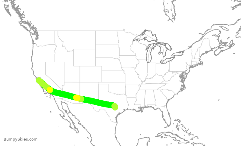 Turbulence forecast map for WUP690, NUQ to AUS