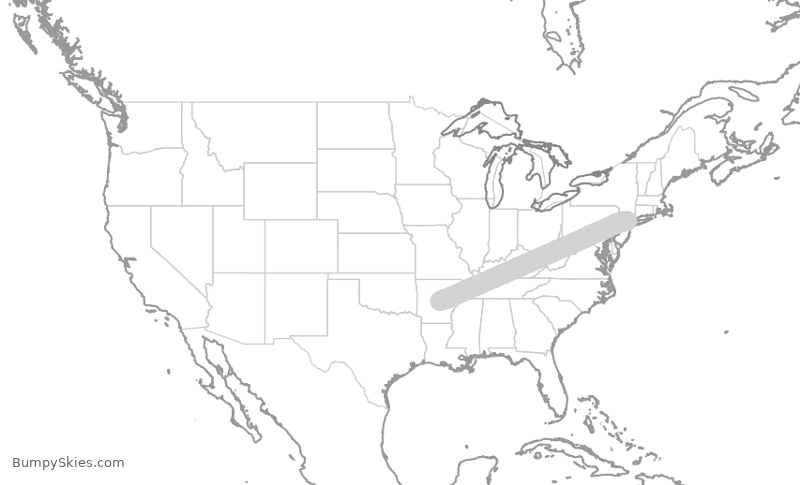 Turbulence forecast map for WUP690, TEB to FOK