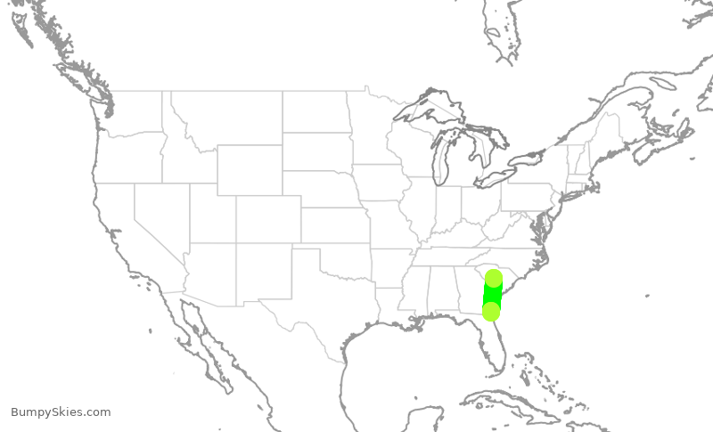 Turbulence forecast map for WUP692, CAE to KFHB