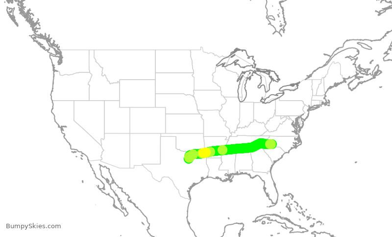 Turbulence forecast map for WUP908, CLT to FTW