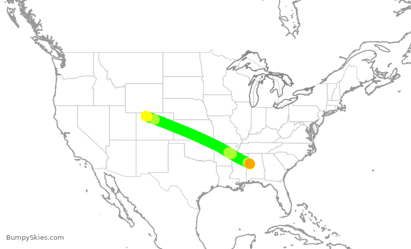 Turbulence forecast map for WUP944, HDN to TCL