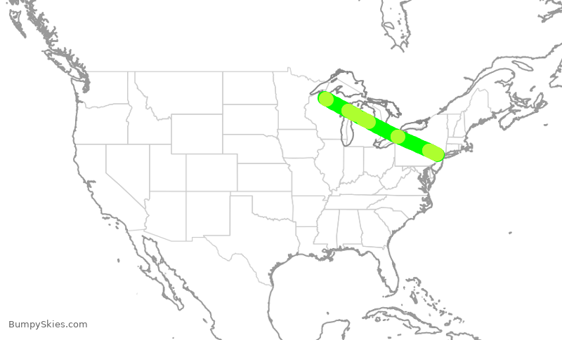 Turbulence forecast map for WUP944, KIWD to MMU