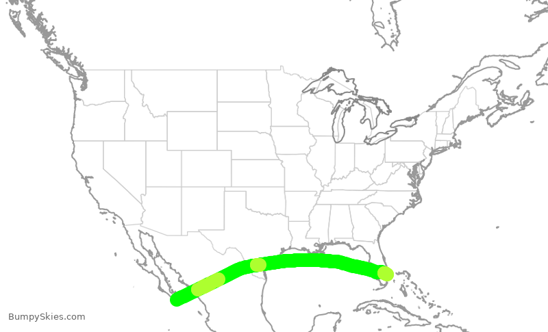 Turbulence forecast map for WUP944, MSD to BCT